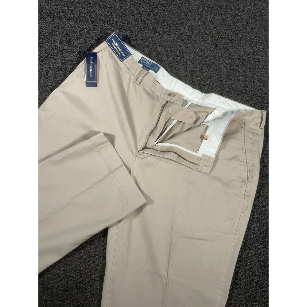 New Polo Ralph Lauren Pants Men's 42x30 Beige Preston Pony Chino Preppy Cotton